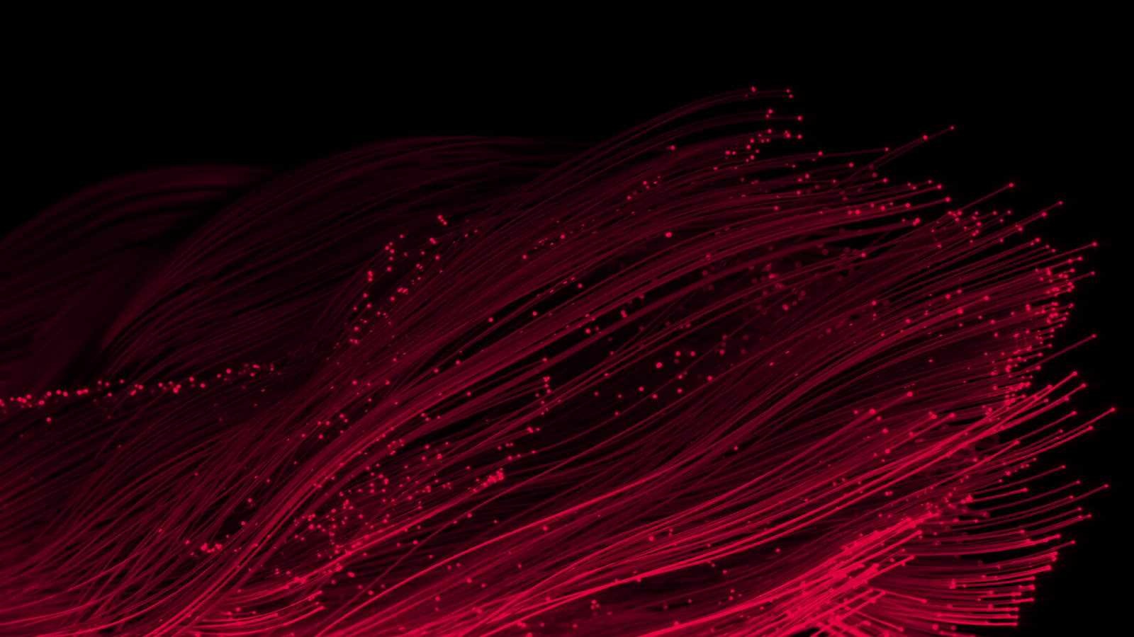 Dark red background with brighter red fiber optic light wires