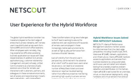 User Experience for the Hybrid Workforce